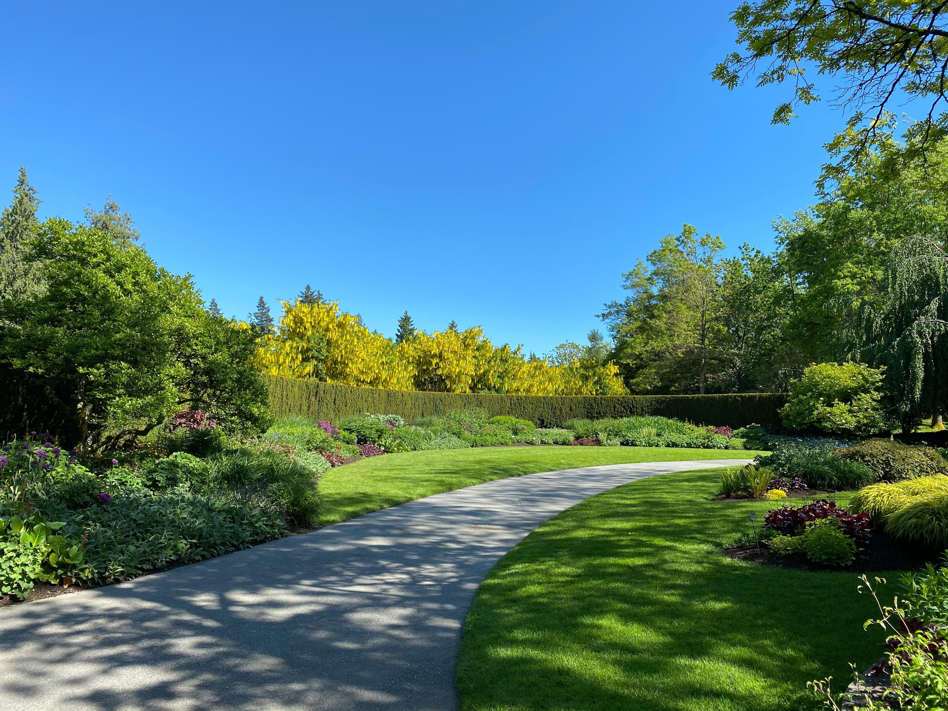 Beautifully manicured lawn and garden path